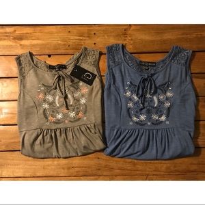2 Fred David Sleeveless Tops